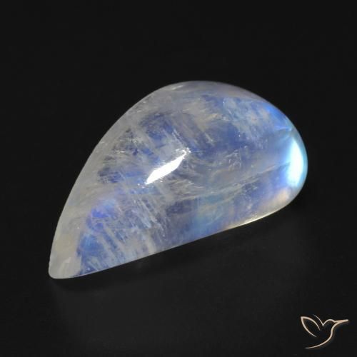 Pietra di luna arcobaleno Bianco bluastro naturale da 9.48 ct, Taglio a fantasia, Trasparente