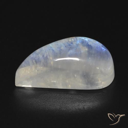 Pietra di luna arcobaleno Bianco bluastro naturale da 9.48 ct, Taglio a fantasia, Trasparente