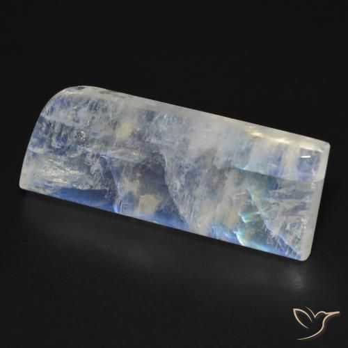 Pietra di luna arcobaleno Bianco bluastro naturale da 20.09 ct, Taglio a fantasia, Trasparente