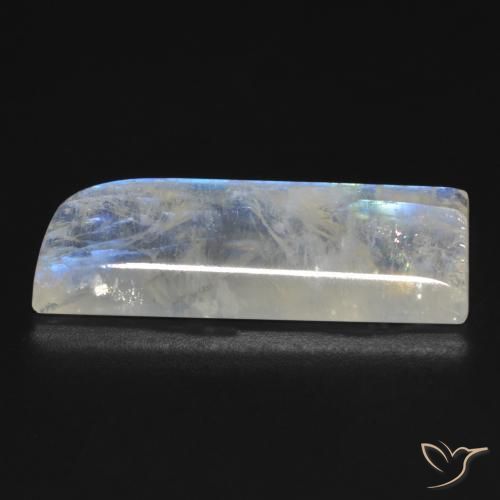 Pietra di luna arcobaleno Bianco bluastro naturale da 20.09 ct, Taglio a fantasia, Trasparente
