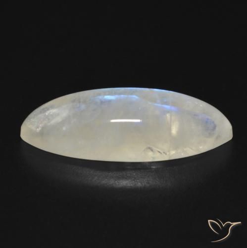 Pietra di luna arcobaleno Bianco bluastro naturale da 8.12 ct, Taglio marquise, Trasparente