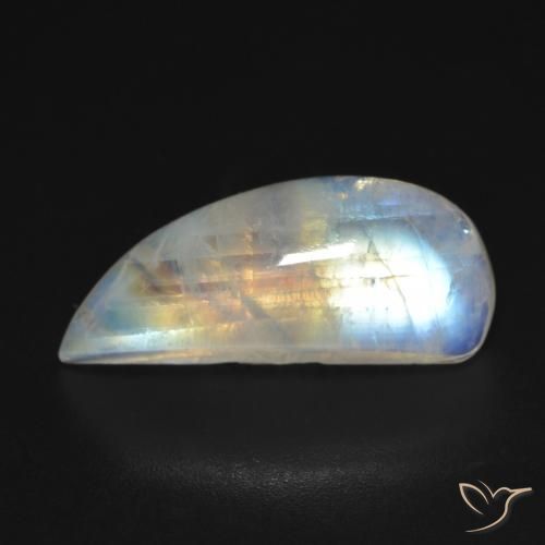 Pietra di luna arcobaleno Bianco bluastro naturale da 9.83 ct, Taglio a fantasia, Trasparente