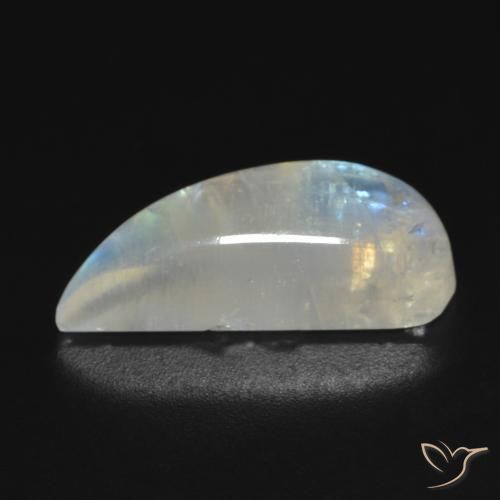Pietra di luna arcobaleno Bianco bluastro naturale da 9.83 ct, Taglio a fantasia, Trasparente