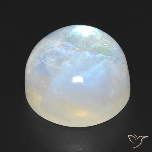 Pietra di luna arcobaleno Bianco bluastro naturale da 18.37 ct, Rotondo, Trasparente