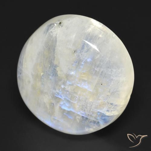 Pietra di luna arcobaleno Bianco bluastro naturale da 17.63 ct, Rotondo, Trasparente