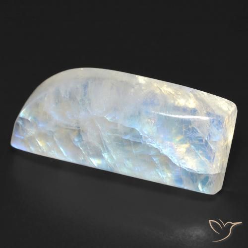 Pietra di luna arcobaleno Bianco bluastro naturale da 14.33 ct, Taglio a fantasia, Trasparente