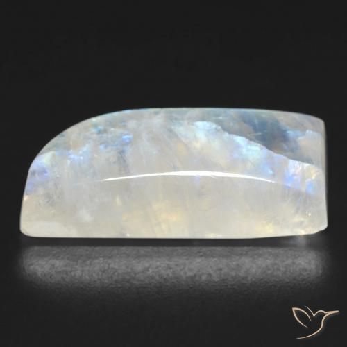 Pietra di luna arcobaleno Bianco bluastro naturale da 14.33 ct, Taglio a fantasia, Trasparente