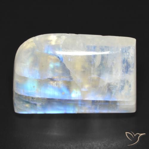 20.62ct Naturale Bianco bluastro Pietra di luna arcobaleno, Taglio a fantasia, Trasparente