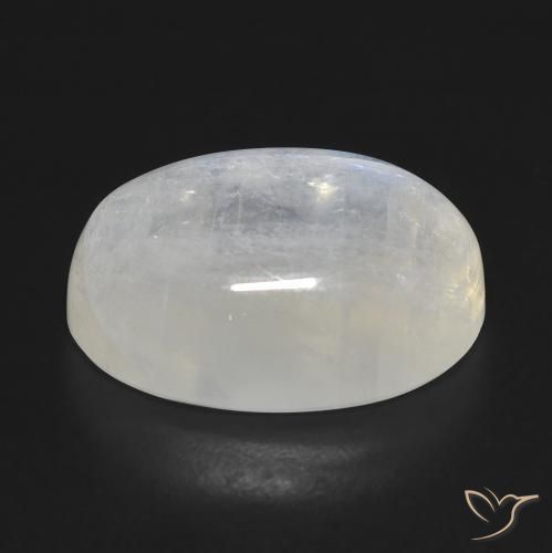 Pietra di luna arcobaleno Bianco bluastro naturale da 14.30 ct, Ovale, Trasparente