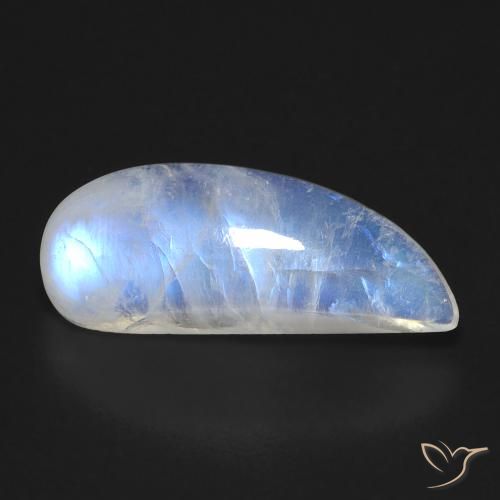 8.00ct Naturale Bianco bluastro Pietra di luna arcobaleno, Taglio a fantasia, Trasparente