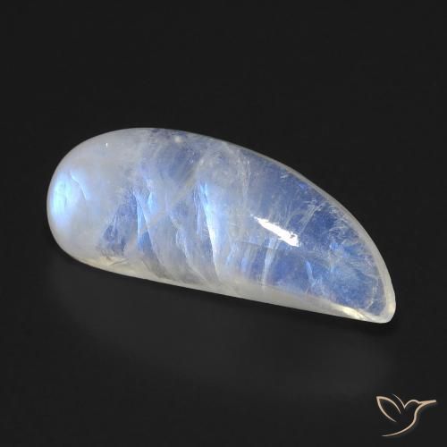Pietra di luna arcobaleno Bianco bluastro naturale da 8.00 ct, Taglio a fantasia, Trasparente