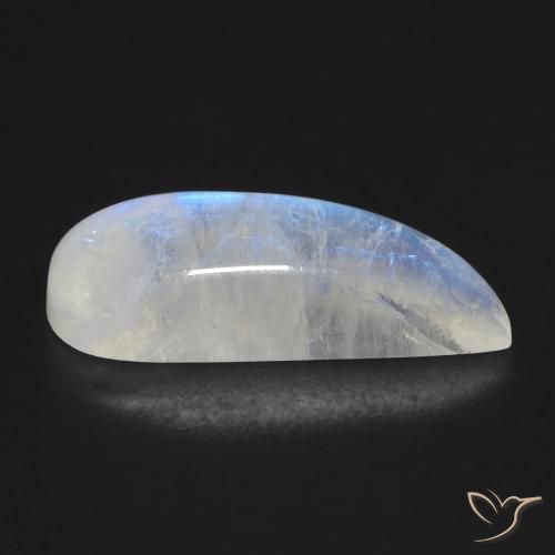 Pietra di luna arcobaleno Bianco bluastro naturale da 8.00 ct, Taglio a fantasia, Trasparente