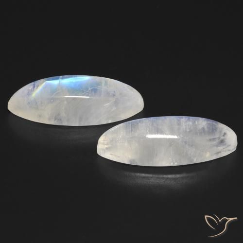 Gemme di Pietra di luna arcobaleno Bianco bluastro naturale da 18.77 ct, Taglio marquise, Trasparente