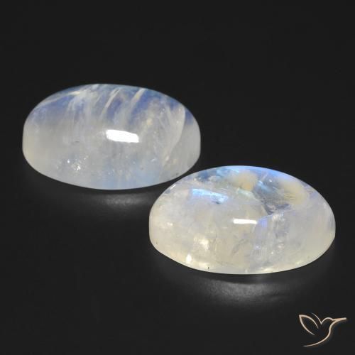 Gemme di Pietra di luna arcobaleno Bianco bluastro naturale da 25.23 ct, Ovale, Trasparente