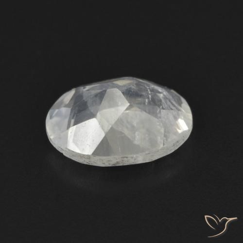 Pietra di luna arcobaleno Bianco bluastro naturale da 1.09 ct, Ovale, Trasparente