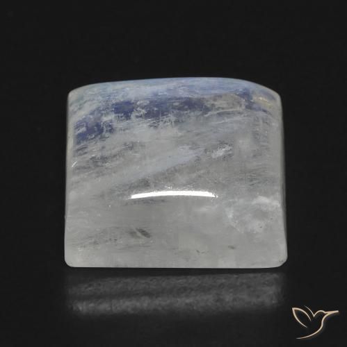 Pietra di luna arcobaleno Bianco bluastro naturale da 12.07 ct, Taglio a baguette, Trasparente