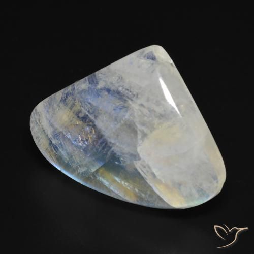 Pietra di luna arcobaleno Bianco bluastro naturale da 16.04 ct, Forma a pera, Trasparente