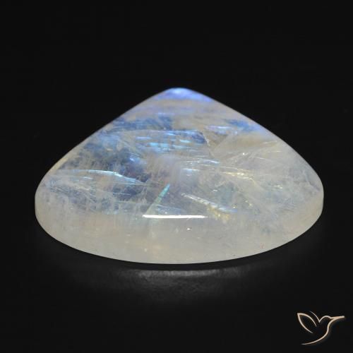 Pietra di luna arcobaleno Bianco bluastro naturale da 16.04 ct, Forma a pera, Trasparente