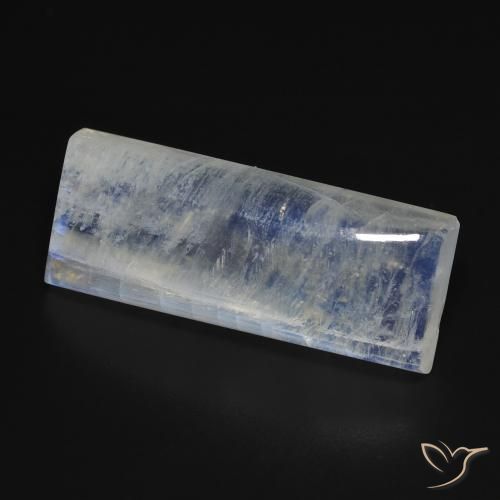 Pietra di luna arcobaleno Bianco bluastro naturale da 13.71 ct, Taglio a baguette, Trasparente