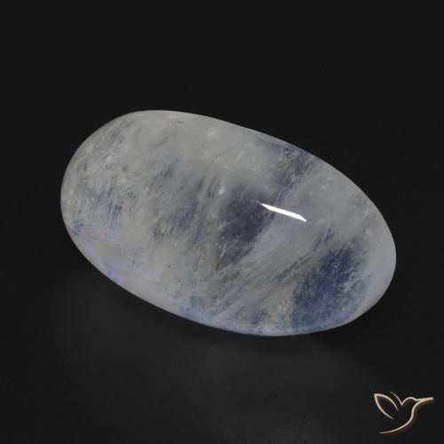 Pietra di luna arcobaleno Bianco bluastro naturale da 12.73 ct, Ovale, Trasparente