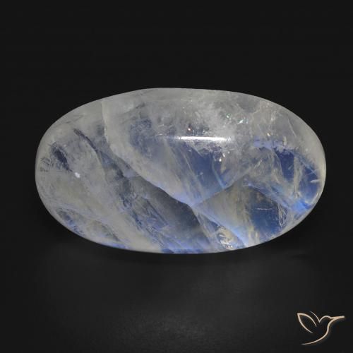 20.08ct Naturale Bianco bluastro Pietra di luna arcobaleno, Ovale, Trasparente