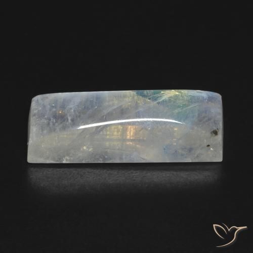 Pietra di luna arcobaleno Bianco bluastro naturale da 6.98 ct, Taglio a baguette, Trasparente