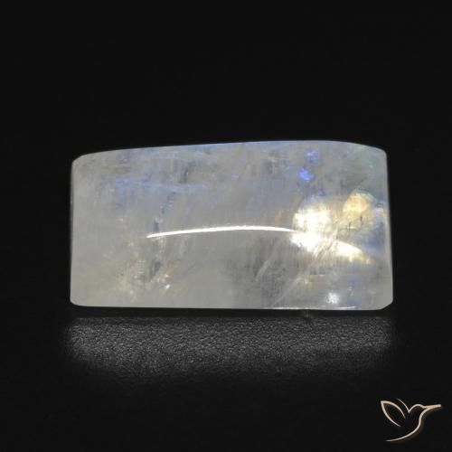 Pietra di luna arcobaleno Bianco bluastro naturale da 7.10 ct, Taglio a baguette, Trasparente