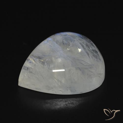 Pietra di luna arcobaleno Bianco bluastro naturale da 12.82 ct, Forma a pera, Trasparente