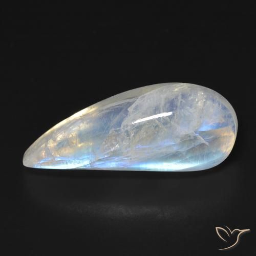 Pietra di luna arcobaleno Bianco bluastro naturale da 11.93 ct, Taglio a fantasia, Trasparente