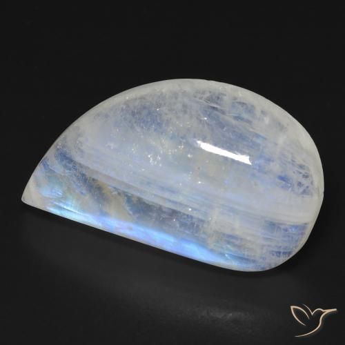 Pietra di luna arcobaleno Bianco bluastro naturale da 19.25 ct, Taglio a fantasia, Trasparente