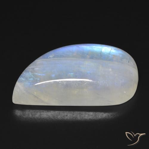 Pietra di luna arcobaleno Bianco bluastro naturale da 19.25 ct, Taglio a fantasia, Trasparente