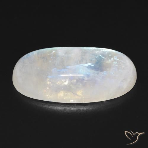 Pietra di luna arcobaleno Bianco bluastro naturale da 11.77 ct, Ovale, Trasparente