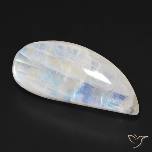 Pietra di luna arcobaleno Bianco bluastro naturale da 20.59 ct, Taglio a fantasia, Trasparente