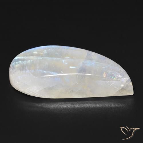 Pietra di luna arcobaleno Bianco bluastro naturale da 20.59 ct, Taglio a fantasia, Trasparente