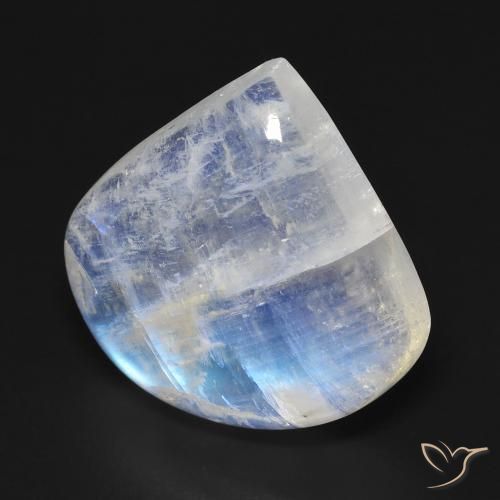 Pietra di luna arcobaleno Bianco bluastro naturale da 13.24 ct, Forma a pera, Trasparente