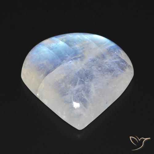Pietra di luna arcobaleno Bianco bluastro naturale da 13.24 ct, Forma a pera, Trasparente