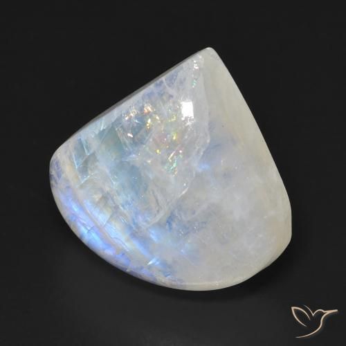 Pietra di luna arcobaleno Bianco bluastro naturale da 12.84 ct, Forma a pera, Trasparente
