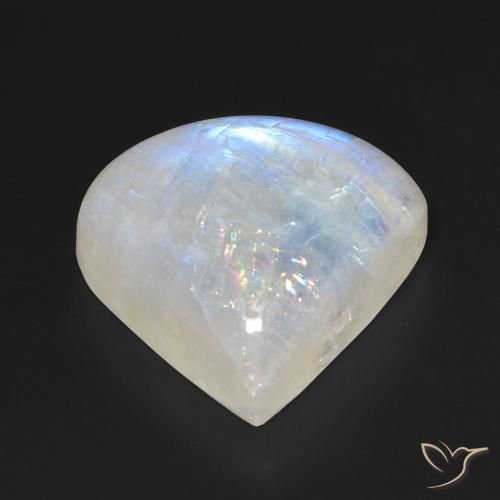 Pietra di luna arcobaleno Bianco bluastro naturale da 12.84 ct, Forma a pera, Trasparente