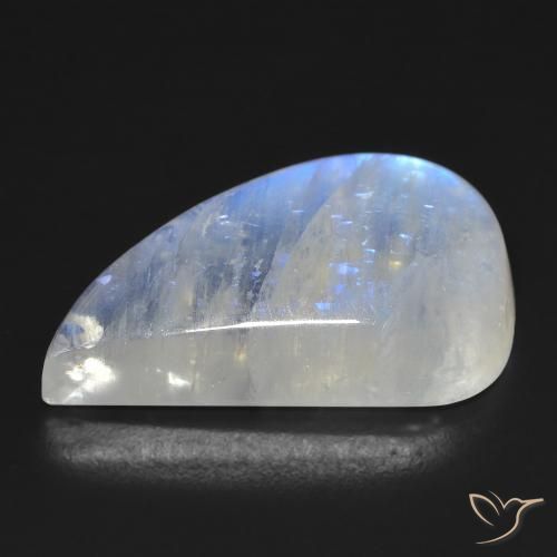 Pietra di luna arcobaleno Bianco bluastro naturale da 23.19 ct, Taglio a fantasia, Trasparente