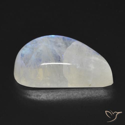 Pietra di luna arcobaleno Bianco bluastro naturale da 10.97 ct, Taglio a fantasia, Trasparente