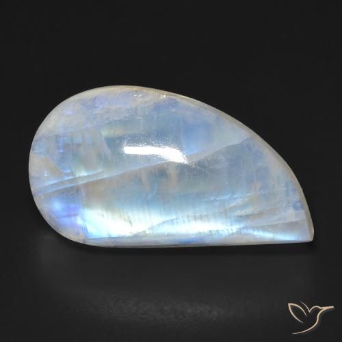 12.96ct Naturale Bianco bluastro Pietra di luna arcobaleno, Taglio a fantasia, Trasparente