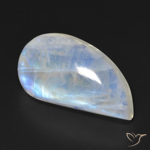 Pietra di luna arcobaleno Bianco bluastro naturale da 12.96 ct, Taglio a fantasia, Trasparente