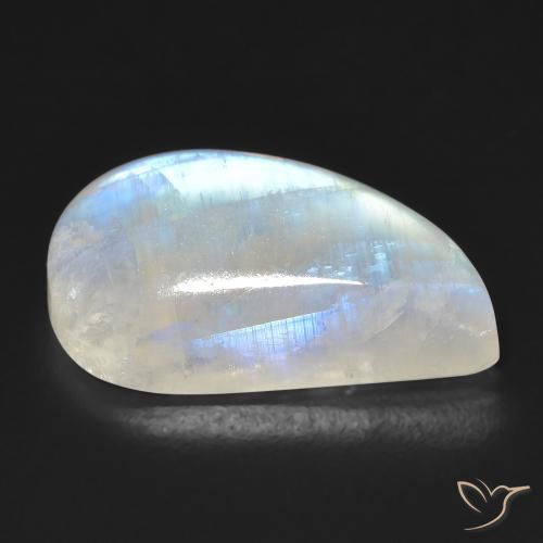 Pietra di luna arcobaleno Bianco bluastro naturale da 12.96 ct, Taglio a fantasia, Trasparente