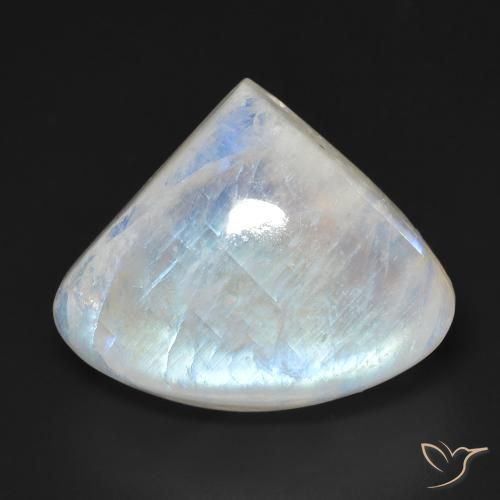 21.35ct Naturale Bianco bluastro Pietra di luna arcobaleno, Forma a pera, Trasparente