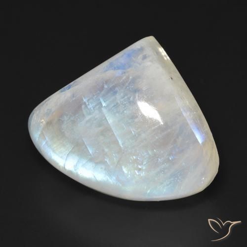 Pietra di luna arcobaleno Bianco bluastro naturale da 21.35 ct, Forma a pera, Trasparente