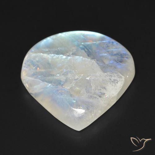 Pietra di luna arcobaleno Bianco bluastro naturale da 16.66 ct, Forma a pera, Trasparente