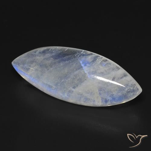 Pietra di luna arcobaleno Bianco bluastro naturale da 15.56 ct, Taglio marquise, Trasparente
