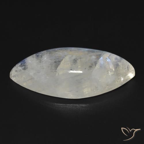 Pietra di luna arcobaleno Bianco bluastro naturale da 17.99 ct, Taglio marquise, Trasparente