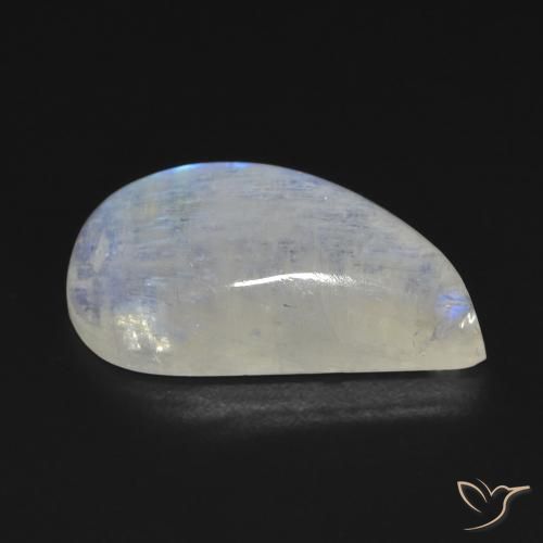 Pietra di luna arcobaleno Bianco bluastro naturale da 11.64 ct, Taglio a fantasia, Trasparente