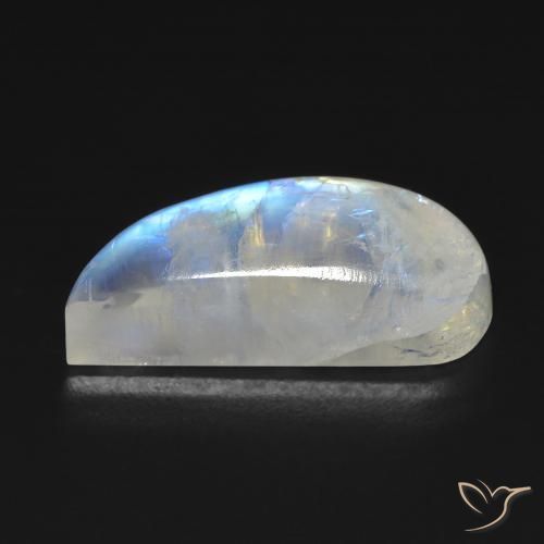Pietra di luna arcobaleno Bianco bluastro naturale da 12.85 ct, Taglio a fantasia, Trasparente